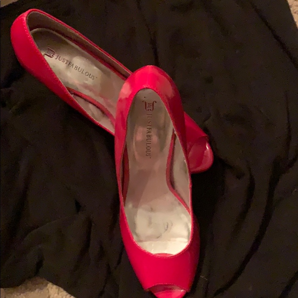 Red Platform heels